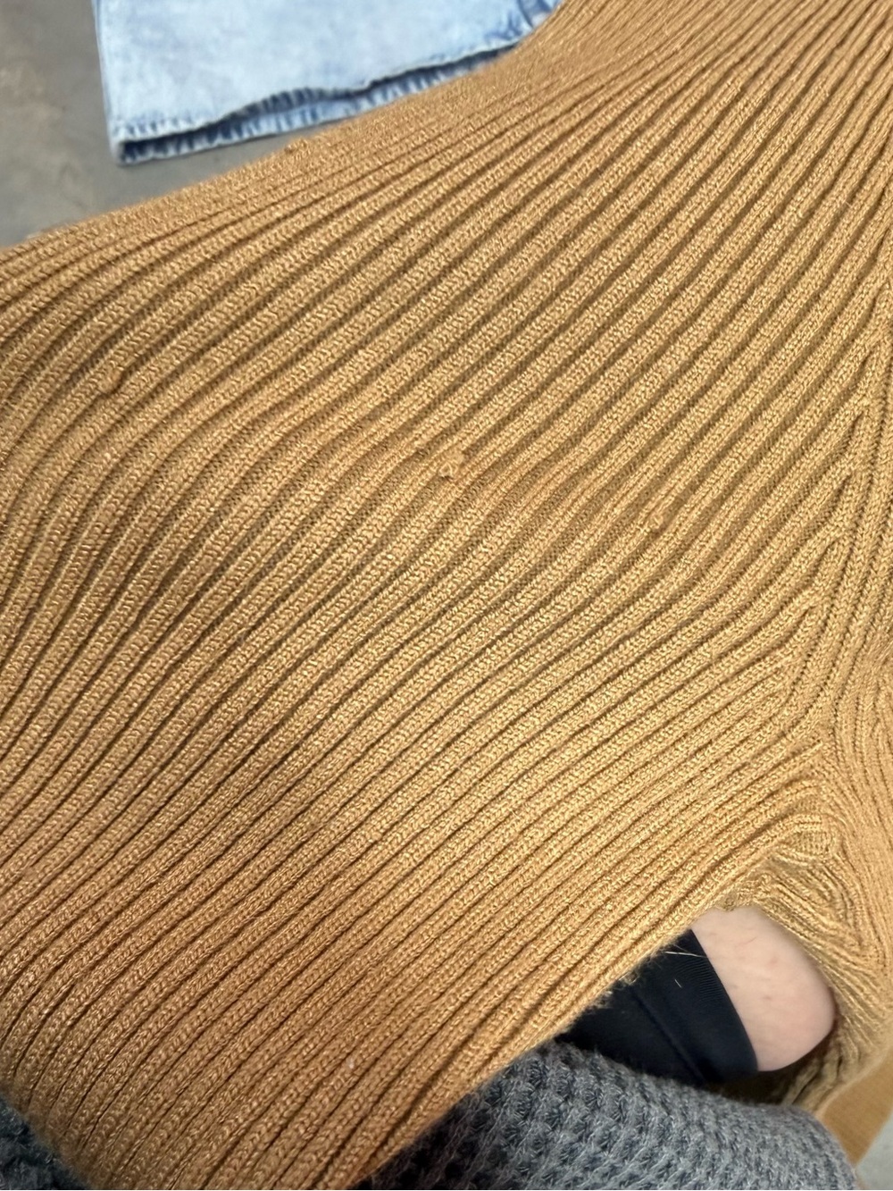 Anthropologie Camel Ribbed Button-Front Long Sleeve - Picture 6 of 6